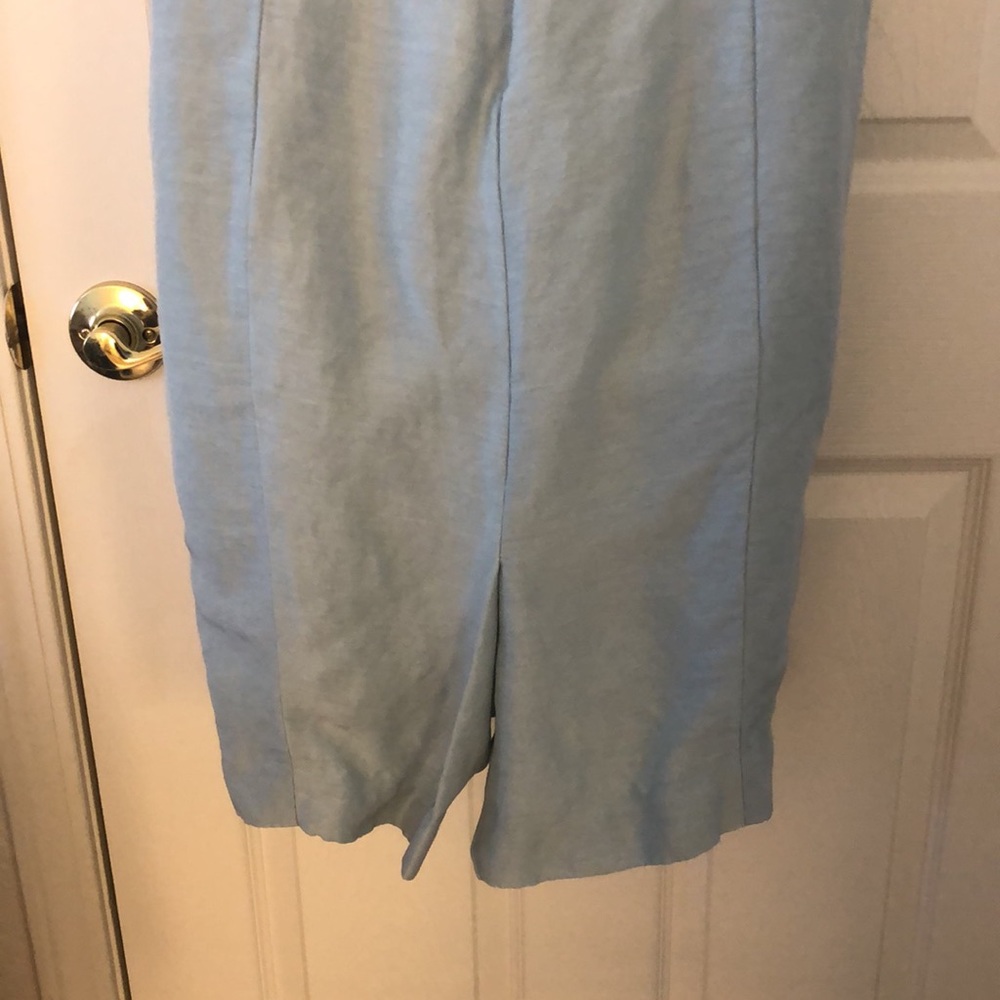 Pastel Green-Blue Sleeveless Linen Dress - Picture 15 of 16